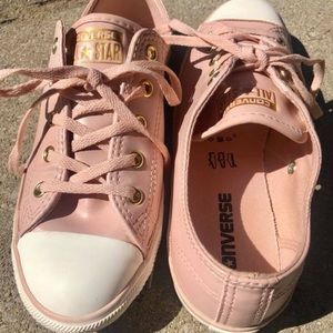 Pink and gold converse